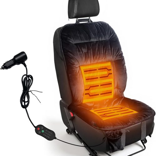 Car Seat Warmer Comfortable Heated Seat Cover for Cars Trucks SUV Van,Universal Heated Seat Cushion for Driver or Passenger Winter,Black(1 Pack)