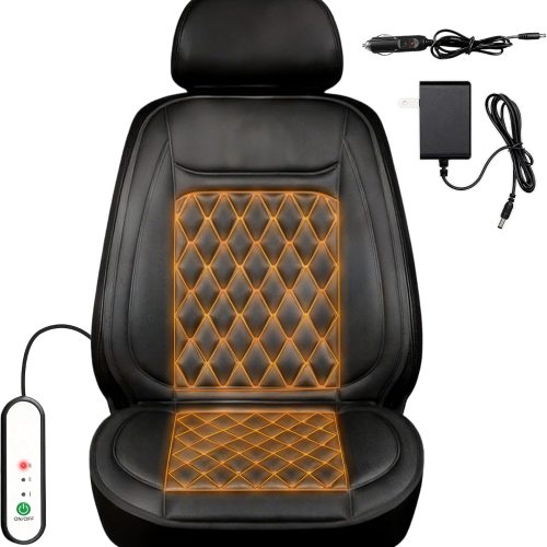 Car Seat Cushion Comfortable Seat Cover for Cars Trucks SUV Van, Full Back and Seat Cushion for Driver or Passenger Black (Black - Single)