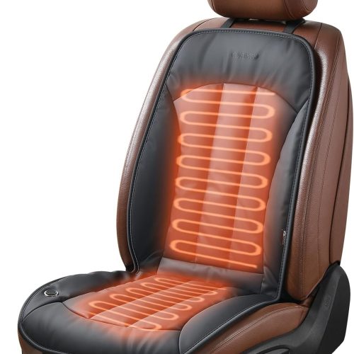 Car Seat Cushion Winter, Waterproof Faux Leather Seat Cover for Cars, Driver or Passenger Seat Cushion for Full Back and Seat, Durable Anti-Slip Car Seat Protector Universal Fit Most Cars