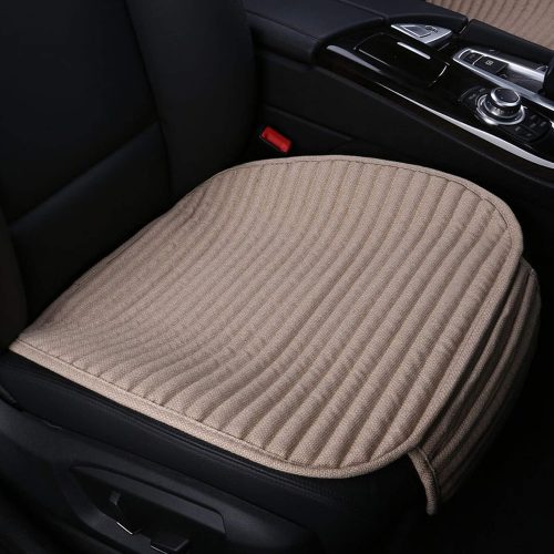 Car Seat Covers,2Pack Bottom Car Seat Pads Cushions for Automobiles,Buckwheat Hulls Universal Leather Car Seat Protector Ventilated Driver seat Cover(2PC Beige Front Seat)