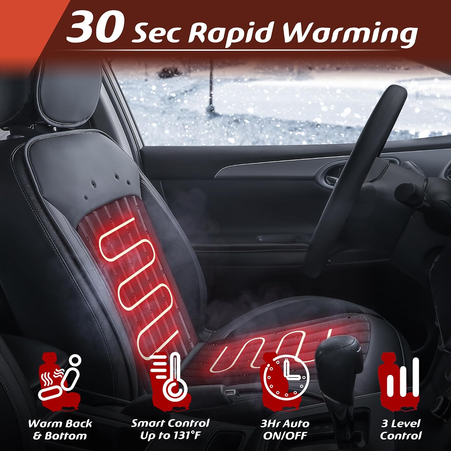 Upgraded Design Comfortable Seat Cover, Universal Seat Cushion for Winter, Fashion Black - Image 2