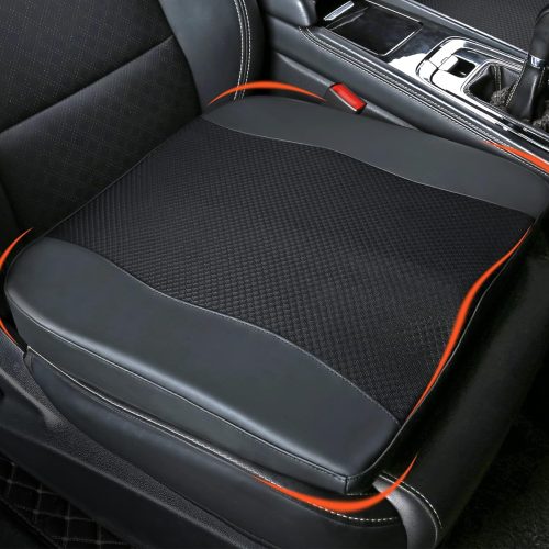 Car Seat Cushion, Comfort Memory Foam Car Cushions for Driving - Sciatica & Lower Back Pain Relief, Driver Seat Pillow for Auto, Office Chair, Wheelchair - Black